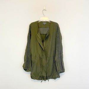 Market & Spruce Women's Army Green Boho Fall Jacket Size Medium